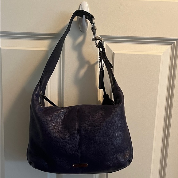 Coach Dark Purple Leather Shoulder Bag EUC - Picture 1 of 16